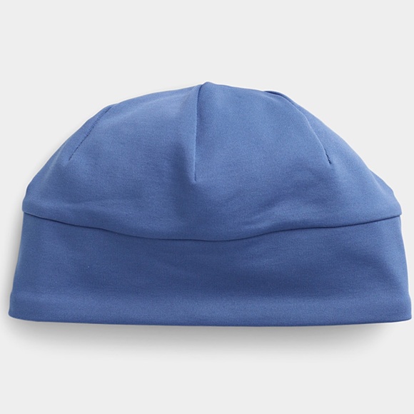 Slate blue microfleece tuque with slits for ponytail and bun NWT - Picture 1 of 10